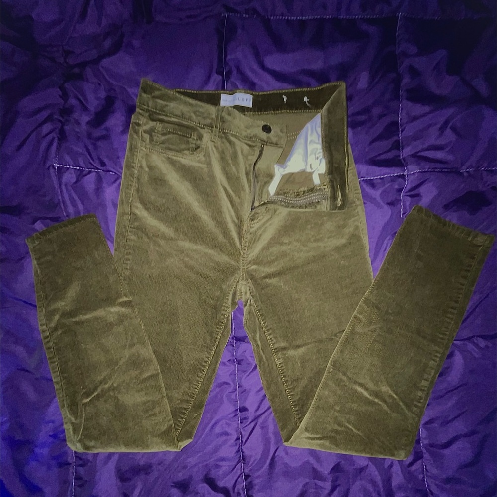 Green corduroy pants. Very cute. Only worn a couple times, like new.